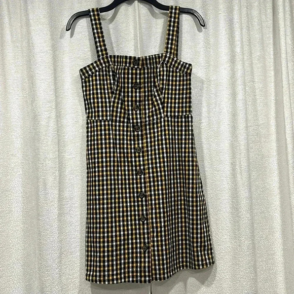 Hollister Dresses & Skirts - Hollister Checkered Yellow/Black Dress Size Small